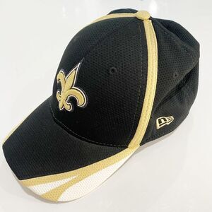New Era NFL New Orleans SAINTS Hat Sz L / XL Stretch Black Gold Classic
